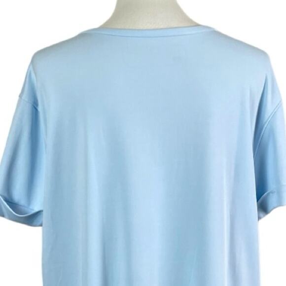 Stylus Women’s Top Pullover Crew Neck Rolled Sleeve Light Baby Blue Size Large - Picture 8 of 14